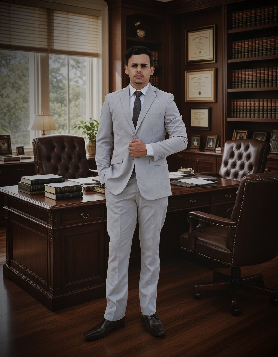 Dr. Isaque Guedes, advogado, em seu escritório